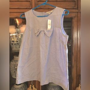 NWT Loft sleeveless top with bow detail and button down back